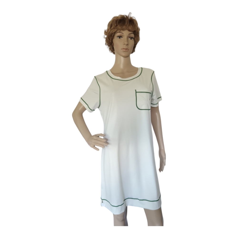 Tuckernuck tennis dress size L  off white/green